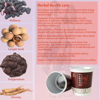 Mélange de tisanes énergisantes et favorisant le sommeil : Ginseng, Longane, Mûrier, Extrait de racine de Polygonatum – Extrait végétal naturel pour la santé