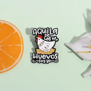 Broches en émail personnalisées de poulet de dessin animé qui pond des œufs, broches décoratives pour sac à dos, badges de revers, accessoires de bijoux amusants, cadeaux - Product Image 6