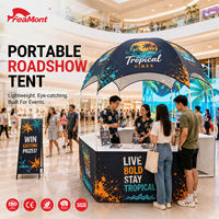 Tente dôme événementielle FEAMONT avec tissu enveloppant pour stand de roadshow, affichage promotionnel portable pour événements marketing en extérieur
