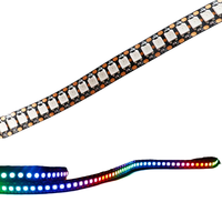 Bande lumineuse LED RGBic 5050 24V WS2812 IC 60 LED/m Pixels programmables Individuellement adressables 1m Ruban flexible à diodes