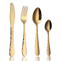 थोक स्टेनलेस स्टील cuttlery गोल्डन कांटे कटलरी flatware सोने चांदी के बर्तन सेट