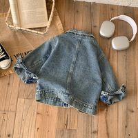 Blousons en jean de style coréen pour garçons et filles, collection Printemps-Automne 2025, coupe courte mi-longue