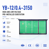 Poste de transformateur compact préfabriqué extérieur 12 kV 3150 kVA avec alimentation de contrôle CC 110 V, ATS double entrée 50 Hz