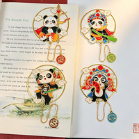 Marque-page en métal de style chinois créatif avec motif panda, cadeau culturel créatif de haute qualité, marque-page en métal exquis
