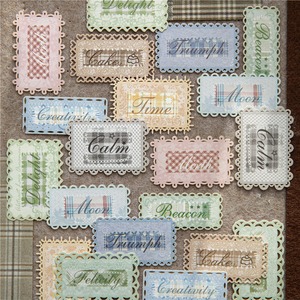 Paquete de 20 Pegatinas de Encaje Estéticas Vintage, Etiquetas Autoadhesivas Troqueladas con Acabado Brillante para Decoración Festiva, Diario/Agenda - Product Image 4