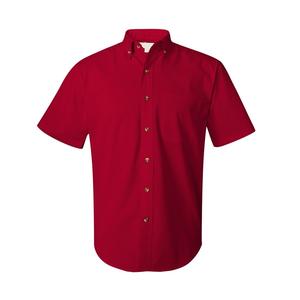 2023 nouveauté hommes Logo personnalisé chemise boutonnée 100% coton popeline surdimensionné été décontracté manches courtes pour l'automne - Product Image 1