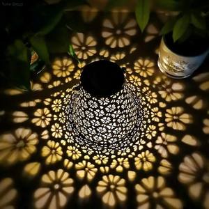 Outdoor Waterproof Solar Iron Moroccan LED <b>Garden</b> Lamp DC Power IP44 Remote Control Decorative <b>Lighting</b> for Backyard Courtyard - Product Image 2