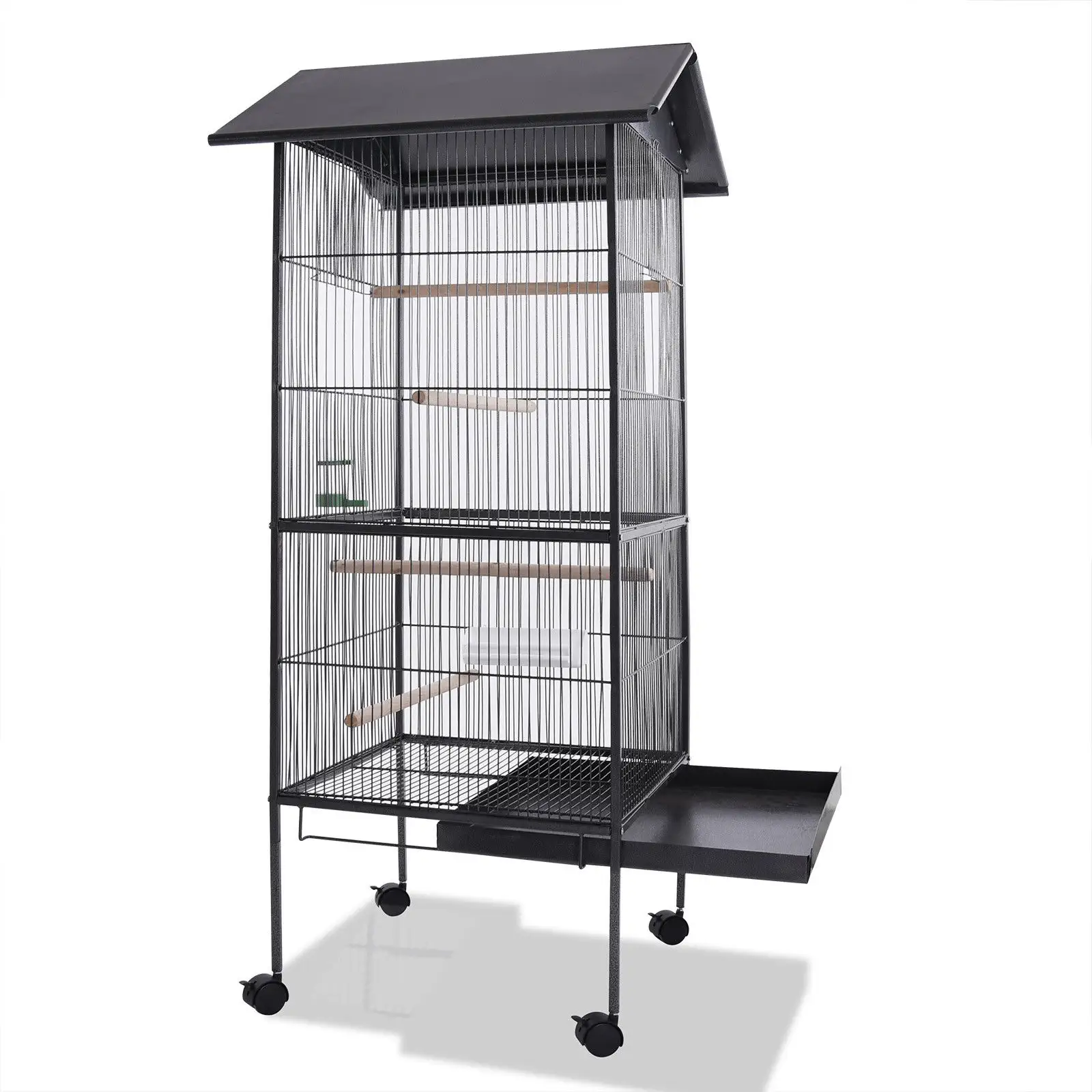Wholesale Large Steel Aviary Coop Pet Parrot Cage Bird Cage with Roof and Food bowl breeding Cage for bird Parrot