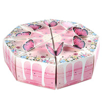 Boîtes rigides en carton ondulé arrondies et détachables, écologiques, en forme de gâteau, pour bonbons, pour la décoration de fête de naissance