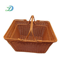 Panier de rangement en rotin Panier de rangement tissé à la main Panier à fleurs Bakset de fruits