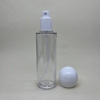 Flacon de fond de teint liquide à vente chaude de 50/120/150 ml avec bouchon sphérique, flacon d'essence cosmétique en PET, flacon de lotion en plastique à paroi épaisse