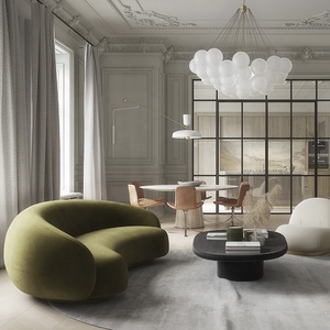Designer giulebbe sezionale divano 3 posti divano di lusso <span class=keywords><strong>moderno</strong></span> <span class=keywords><strong>bianco</strong></span> di agnello di lana mobili <span class=keywords><strong>soggiorno</strong></span> - Product Image 2