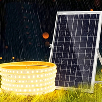 Bandes lumineuses RGB étanches à énergie solaire pour l'éclairage paysager des villas, jardins et bâtiments, lumières néon et lumières d'ambiance pour festivals