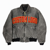 OEM Haute Qualité Personnalisé Homme Denim Trucker Oversize Zippé Tie-Dye Lavé Style Décontracté Boutons Brodés Décorations Imprimées