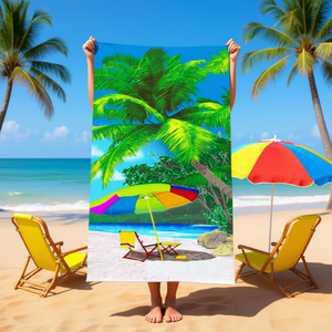 Asciugamano da spiaggia Buonic 70x140 cm con stampa tropicale per l'uso estivo - Product Image 2