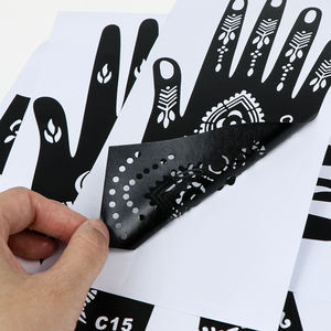 استنسل وشم الحناء لاصق GP ملصقات قابلة لإعادة الاستخدام وشم مؤقت استنسل سهل الاستخدام كيس OPP فردي من كلوريد البولي فينيل - Product Image 2