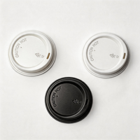 Idecorgift Htf-PL-001 Couvercle jetable rond classique blanc en plastique de 80 mm pour gobelets à emporter