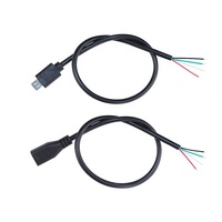 Kabel Pigtail USB Micro B 2 4 Core Male Female ke Kabel Kawat Terbuka