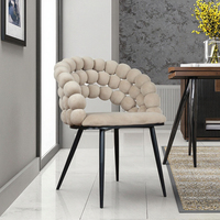 Chaise de salle à manger Yaweijia YWJ en velours, design nordique moderne, confortable, avec dossier demi-cercle, mobilier de maison