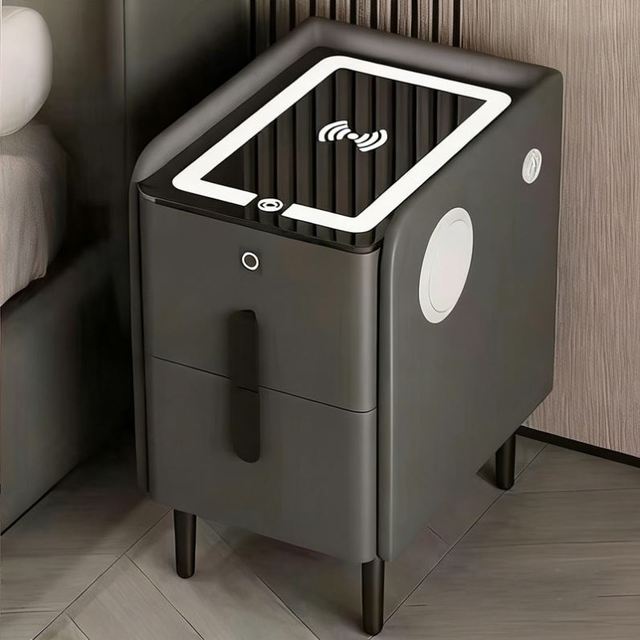 Modern Night Table Wireless Charging Bedside Table Multifunctional Home Furniture Safety Bedroom Smart Bedside Table