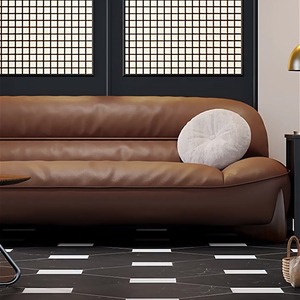 Sofa văn phòng da Ý, phòng tiếp tân, cuộc họp kinh doanh, Bộ Bàn cà phê Ba người đơn giản và hiện đại - Product Image 5