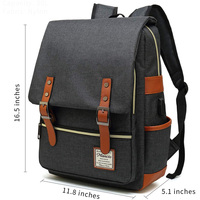 Mochila Unisex Elegante para Viajes de Negocios con Carga USB, Impermeable, Diseño de Marca, Proveedor Chino, para Portátil