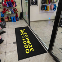 Tapis d'entrée commercial personnalisé avec logo, en nylon, antidérapant, imperméable, anti-fatigue, lavable, avec envers en caoutchouc réversible