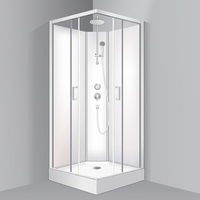 Cabine de douche intelligente en verre dépoli, conception étanche, cabine de douche numérique pour salle de bain de dortoir