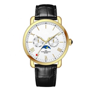 Relojes de Pulsera de Lujo para Hombre con Movimiento de Cuarzo y Fase Lunar, Correa de Cuero Genuino, los Más Económicos - Product Image 4