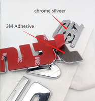 2024 Logo personnalisé autocollant métal voiture Badges emblème/réfrigérateur autocollant lettre Chrome Auto décalcomanie 3D étanche OPP sac adhésif autocollant