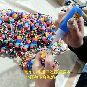 Cartoon Seed Bead Necklace Stainless Steel Clavicle Chain <b>Rainbow</b> Monster Pendant Fashion Jewelry - Product Image 2