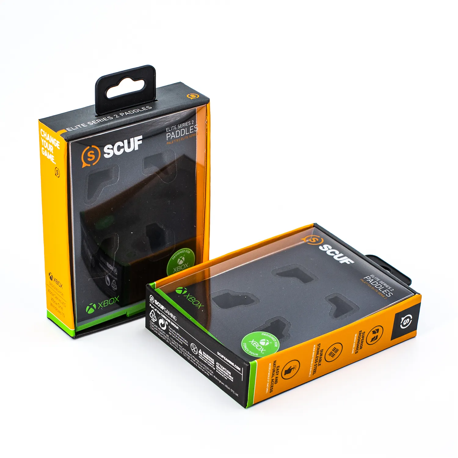 Ecofriendly Наушники с зарядным устройством USB, черная упаковочная бумажная упаковочная коробка с ПВХ