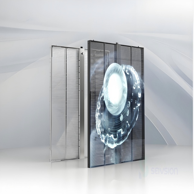 Indoor/Outdoor LED Transparent Screen IP24 Waterproof P2.6 Pixel Pitch High Brightness Glass Facade Advertising 1000x1000mm