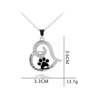 Collana con Ciondolo a Serpente ZRM Popolare per Amanti degli Animali, con Impronta di Cucciolo e Gatto, <span class=keywords><strong>Cuore</strong></span> d'<span class=keywords><strong>Amore</strong></span> 'Sempre nel <span class=keywords><strong>Mio</strong></span> <span class=keywords><strong>Cuore</strong></span>' e Strass di Cristallo - Product Image 6
