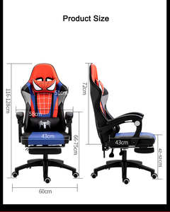 <span class=keywords><strong>Silla</strong></span> <span class=keywords><strong>Gamer</strong></span> Personalizada de Spider-Man, <span class=keywords><strong>Silla</strong></span> de Juego Ergonómica Giratoria para PC, <span class=keywords><strong>Silla</strong></span> de Juego de Alta Gama con Respaldo Alto y Reposapiés - Product Image 6