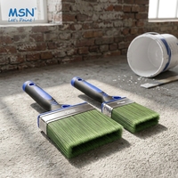 Pinceau concave creux MSN à deux fibres mélangées, grande capacité de prise de peinture, manche ergonomique pour peinture murale au latex