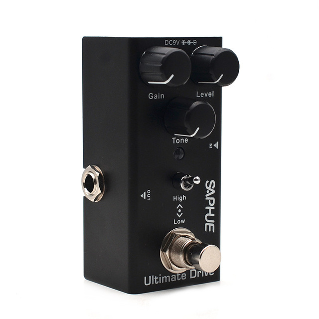 SAPHUE Electric Guitar Ultimate Drive Pedal Gain/Level/Tone Knob High/Low Frequency Effect Pedal Mini Single Type DC 9V True Byp