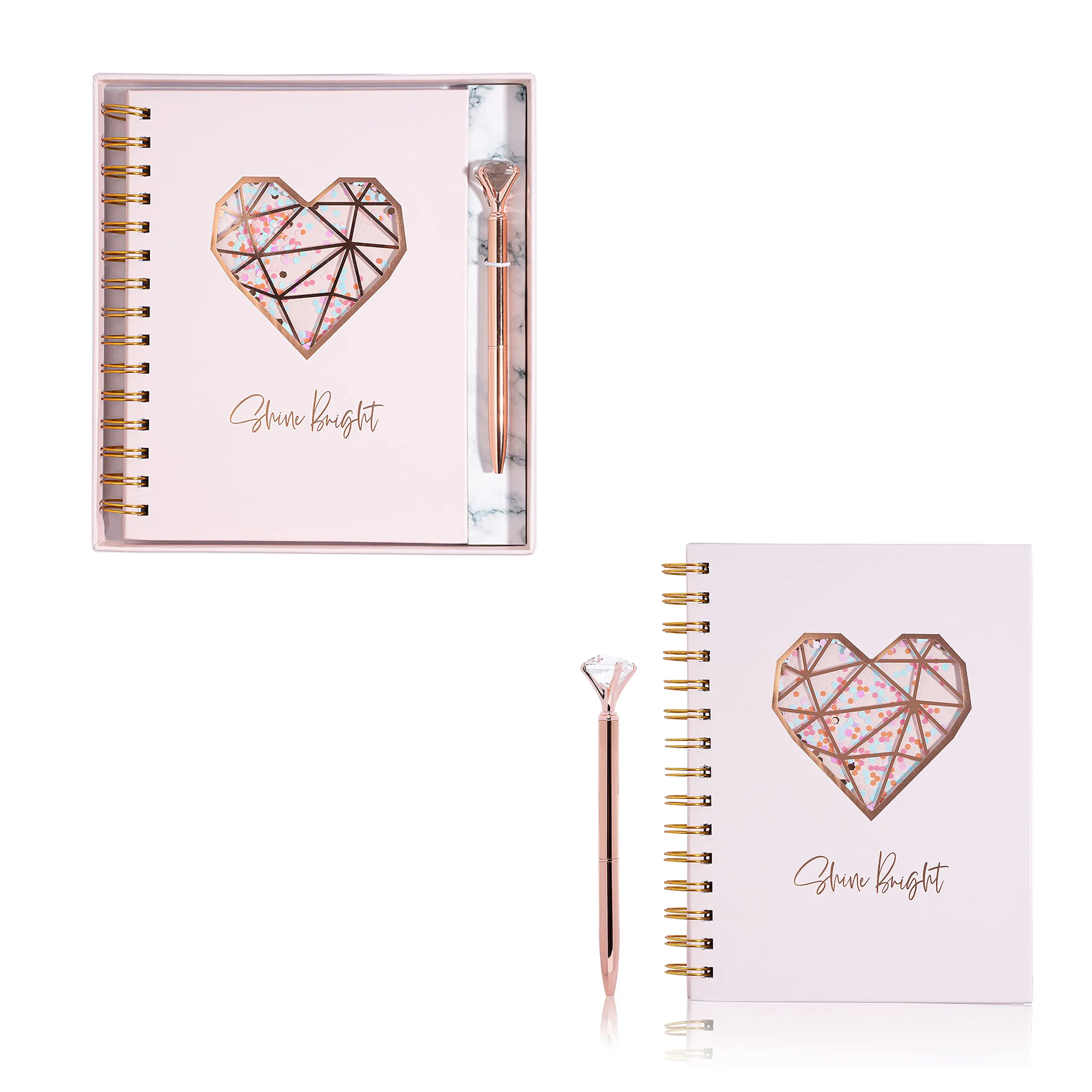 Journal de qualité supérieure papeterie impression personnalisée carnet de notes avec stylo journal ensemble kit cahier de poche