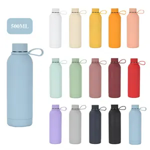 Portable Small Mouth Double Wall Vacuum Insulated 18/8 Stainless Steel Water Bottle 500ml With Custom Logo