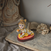 Religieux Décoratif Résine Bouddha Krishna Statue Sculpture Style Décoration De Table pour La Maison Maison Réchauffement Cadeau Boîte D'emballage