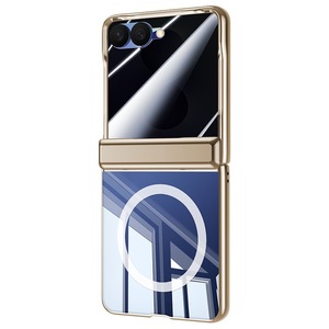 Étui de téléphone pliable compatible avec Z Flip 8, transparent électroplaqué en acrylique, avec aimant, couverture intégrale - Product Image 5