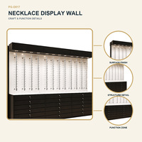 Vitrina de Pared para Joyería y Collares Personalizada con Iluminación LED, Paneles Colgantes, Cajones y Almacenamiento con Cerradura para Tiendas Minoristas