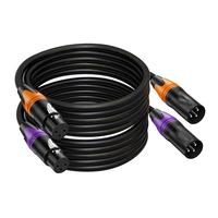 Câble professionnel plaqué or 3 broches XLR portable pour haut-parleur/micro, mâle vers femelle, équilibré, pour moniteur de studio, mixeur, DMX DBK SC1003