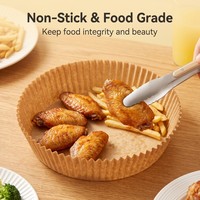 Feuilles de papier sulfurisé rondes pré-découpées pour friteuse à air, double face, enduites de silicone, isolantes pour la cuisson des snacks, des biscuits et du barbecue
