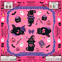Juego de Mahjong y Póker Americano de Lujo, Moderno, Plegable, de Material de Goma Resistente, Serie Tigredetartan, 31.5 pulgadas*31.5 pulgadas, en Stock