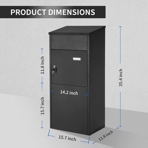 กล่องรับพัสดุขนาดใหญ่ป้องกันการโจรกรรมสำหรับกลางแจ้ง กล่องรับส่งพัสดุ กล่องรับจดหมาย กล่องเก็บพัสดุ กล่องรับพัสดุแบบปลอดภัยสำหรับระเบียงบ้าน - Product Image 2