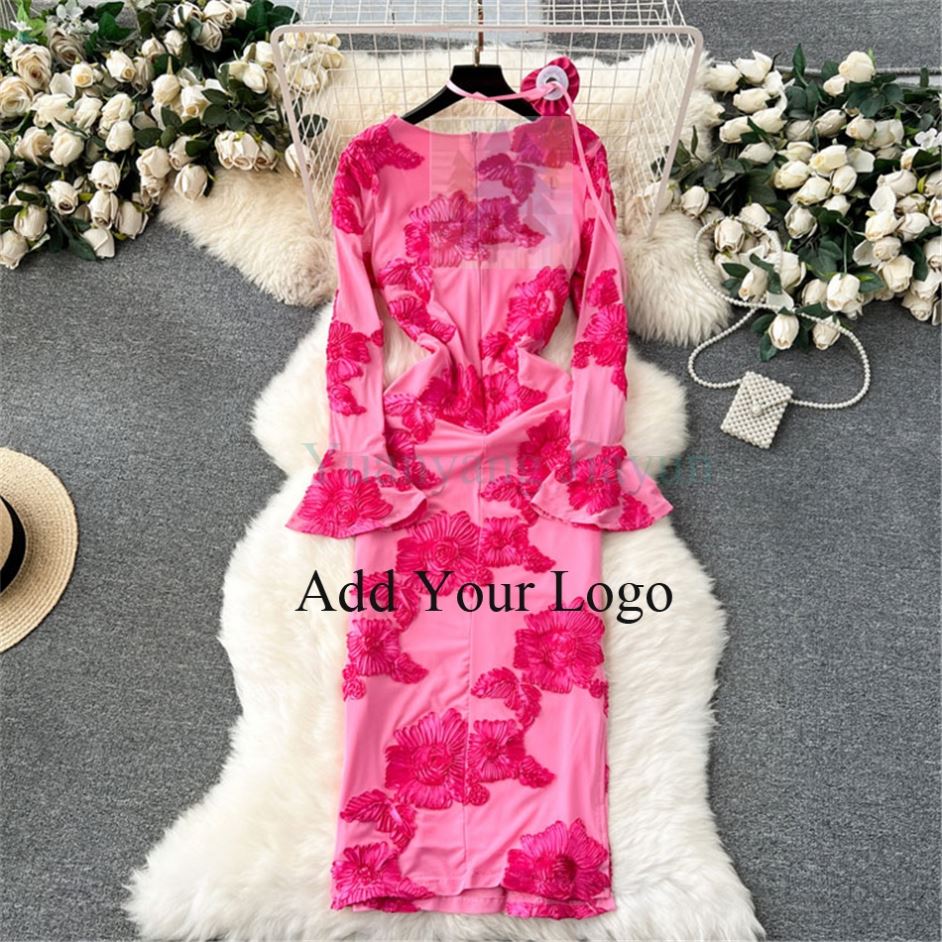 red long ruffle dress Confête - Clara Ruffle Tier Maxi Wedding Guest Dress