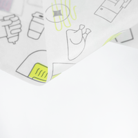 Papier sulfurisé personnalisé blanc, rouge, jaune, motif dessin animé, pour emballage alimentaire en gros pour boulangerie, pâtisserie, gâteaux et plats à emporter