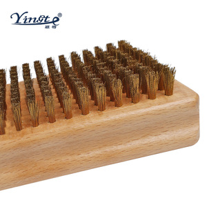 Yinte Snow Wax <b>Brush</b> Copper Wire Wooden Handle Polishing <b>Brush</b> For Ski Maintenance - Product Image 1