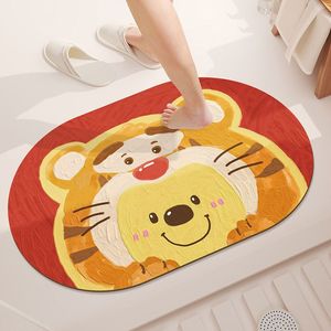 Cartoon Oval Bath Mat Diatomaceous Earth Quick Drying Absorbent Non Slip For Bathroom Entrance Home Use - Product Image 4